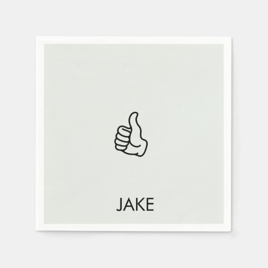 Serviette En Papier Cocktail Pouce en l'air Sage Personnalisé pour la (Devant)