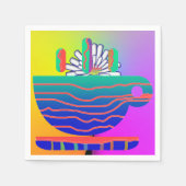 Serviette En Papier Cocktail Rainbow Cup Saucer Party (Devant)
