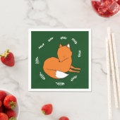 Serviette En Papier Cocktail Red Fox Napkin (En situation)