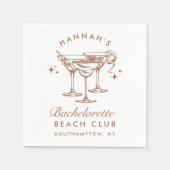 Serviette En Papier Cocktail Retro Bachelorette Papier Brown serviette (Devant)