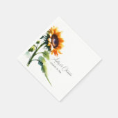 Serviette En Papier Cocktail Rustique Mariage de tournesol Napkin (Coin)