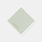 Serviette En Papier Cocktail Sage Mariage (Coin)