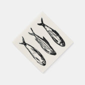 Serviette En Papier Cocktail Sardine et Mackerel Napkin (Coin)