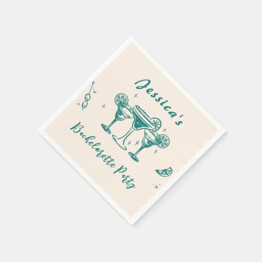 Serviette En Papier Cocktail script bachelorette (Coin)