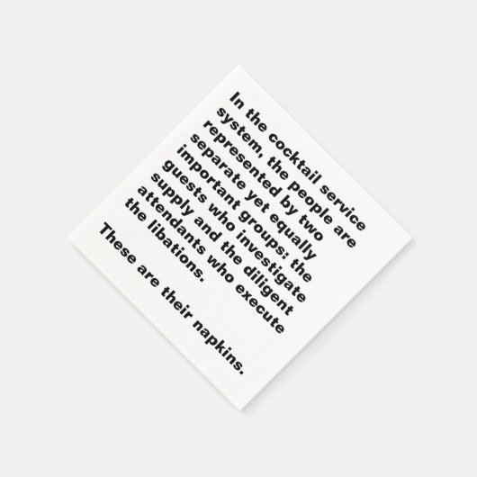 Serviette En Papier Cocktail service system cocktail napkin (Coin)