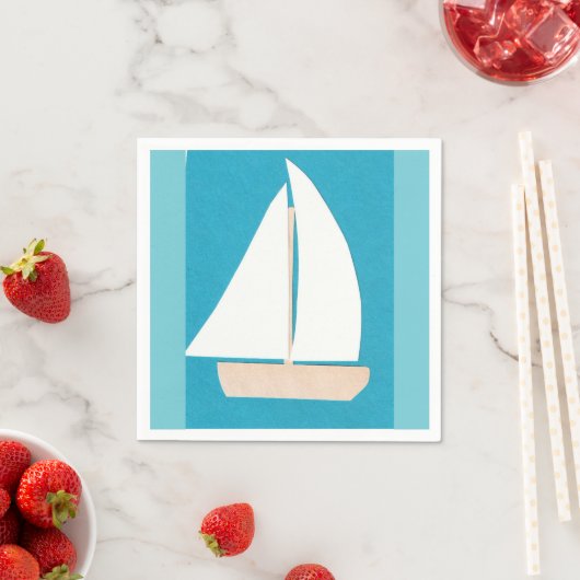 Serviette En Papier Cocktail serviettes avec conception de voilier (En situation)