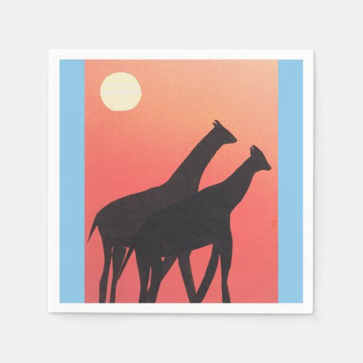 Serviette En Papier Cocktail serviettes avec design Giraffe (Devant)