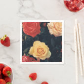 Serviette En Papier Cocktail serviettes avec Rose (En situation)