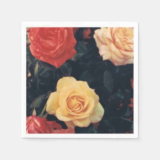 Serviette En Papier Cocktail serviettes avec Rose (Devant)