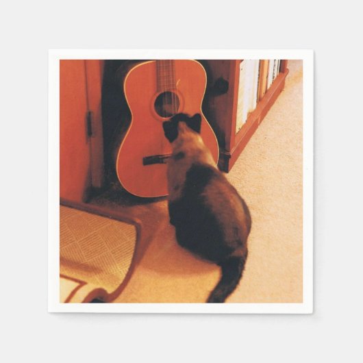 Serviette En Papier Cocktail serviettes avec une photo de chat de Siam (Devant)