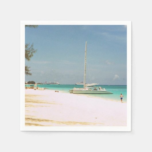 Serviette En Papier Cocktail serviettes avec une scène de plage (Devant)