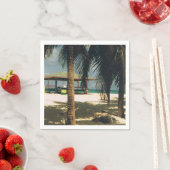 Serviette En Papier Cocktail serviettes avec une scène d'île (En situation)