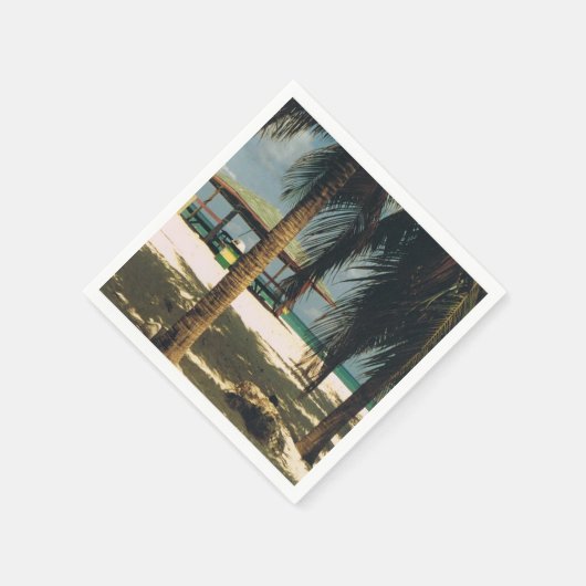 Serviette En Papier Cocktail serviettes avec une scène d'île (Coin)