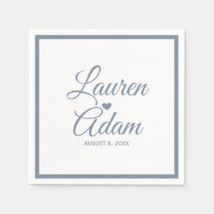 Serviette En Papier Cocktail serviettes   Coeur de script simple (bleu