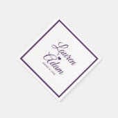 Serviette En Papier Cocktail serviettes | Coeur de script simple (prun (Coin)