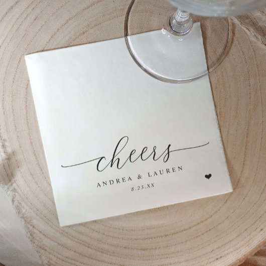 Serviette En Papier Cocktail Serviettes Coeur Mariage moderne