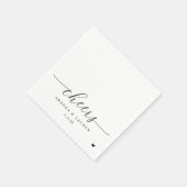 Serviette En Papier Cocktail Serviettes Coeur Mariage moderne (Coin)
