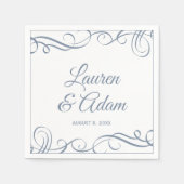 Serviette En Papier Cocktail serviettes | Élégantes perles (bleu Duché (Devant)