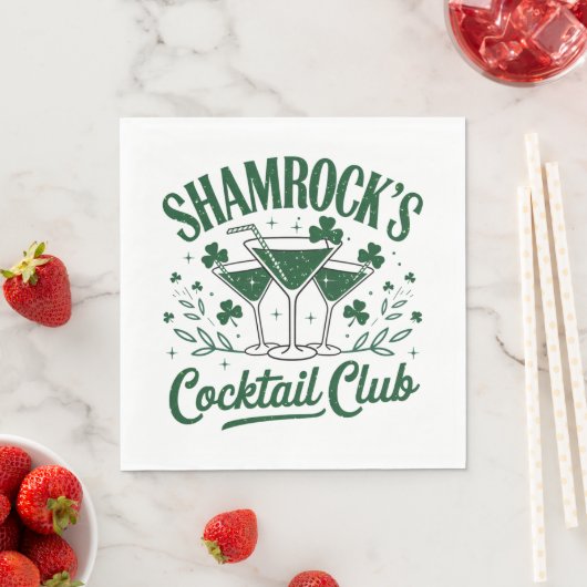 Serviette En Papier Cocktail shamrock (En situation)