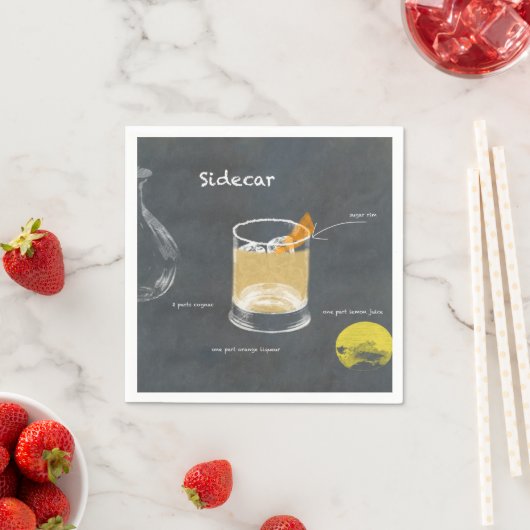 Serviette En Papier Cocktail Sidecar (En situation)