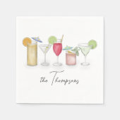 Serviette En Papier Cocktail simple Boissons Aquarelle Whimsical Custo (Devant)