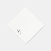 Serviette En Papier Cocktail simple de Monogramme Noir II (Coin)