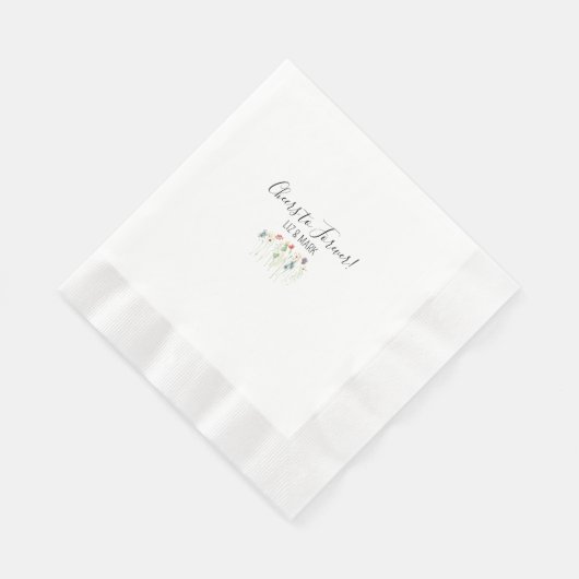 Serviette En Papier Cocktail simple Fleur sauvage Mariage serviettes (Coin)