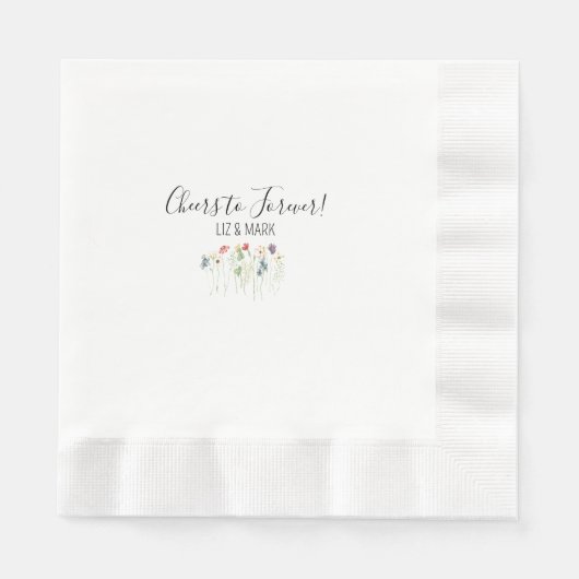 Serviette En Papier Cocktail simple Fleur sauvage Mariage serviettes (Devant)