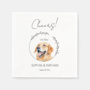 Serviette En Papier Cocktail simple Golden Retriever Mariage de chien