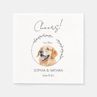 Serviette En Papier Cocktail simple Golden Retriever Mariage de chien