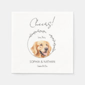 Serviette En Papier Cocktail simple Golden Retriever Mariage de chien (Devant)
