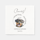 Serviette En Papier Cocktail simple Mariage de chien chiot Rottweiler (Devant)