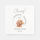Serviette En Papier Cocktail simple Mariage de chien de caniche (Devant)