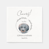 Serviette En Papier Cocktail simple Mariage de chien de caniche (Devant)