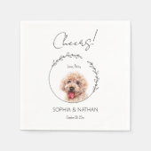 Serviette En Papier Cocktail simple Mariage de chien de caniche (Devant)