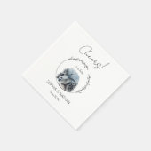 Serviette En Papier Cocktail simple Mariage de chien de caniche noir (Coin)