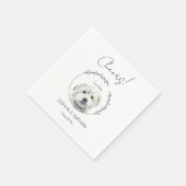 Serviette En Papier Cocktail simple Mariage de chien maltais (Coin)