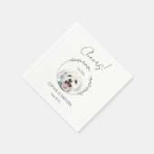 Serviette En Papier Cocktail simple Mariage de chien maltais (Coin)