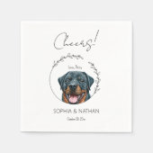 Serviette En Papier Cocktail simple Mariage de chien Rottweiler (Devant)