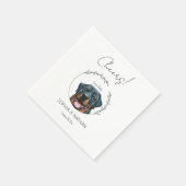 Serviette En Papier Cocktail simple Mariage de chien Rottweiler (Coin)