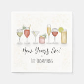 Serviette En Papier Cocktail simple New Years Party Boissons Aquarelle (Devant)