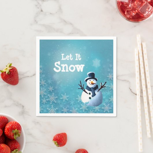 Serviette En Papier Cocktail Snowman (En situation)