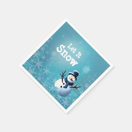 Serviette En Papier Cocktail Snowman (Coin)