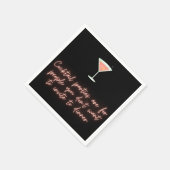 Serviette En Papier Cocktail soirée drôle napkin noir script martini (Coin)