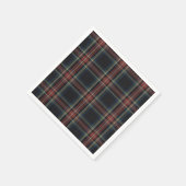 Serviette En Papier Cocktail Standard Tartan Noir (Coin)