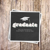 Serviette En Papier Cocktail sur mesure de graduation noir et blanc