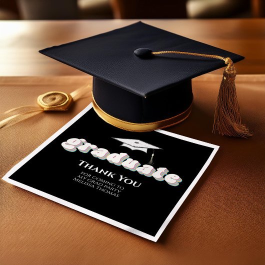 Serviette En Papier Cocktail sur mesure de graduation noir et blanc