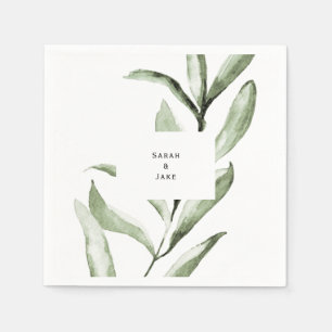 Serviette En Papier Cocktail sur mesure Mariage Foliage simple