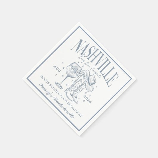 Serviette En Papier Cocktail sur mesure Nashville Bachelorette Rodeo (Coin)