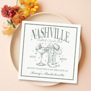 Serviette En Papier Cocktail sur mesure Nashville Bachelorette Rodeo